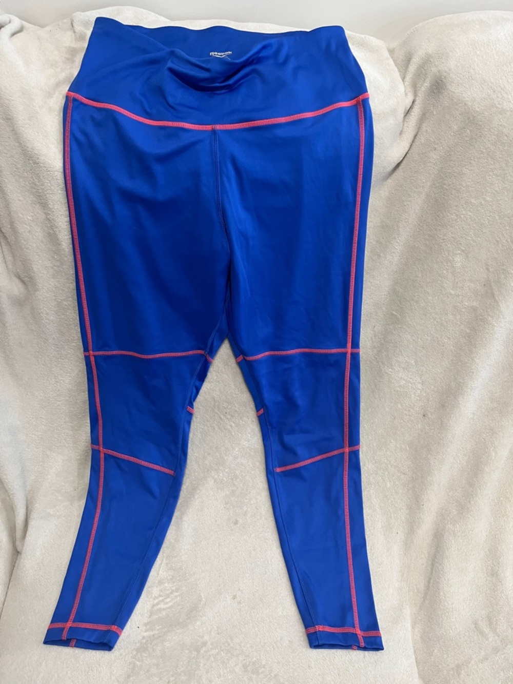 Athletic Blue women’s Leggings with Pink Stitching - reebok